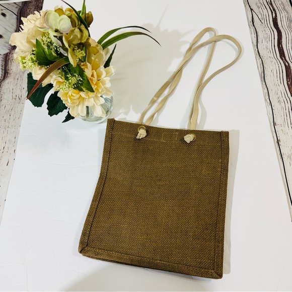 Nature Care Suede and Burlap Bag From Spain - Picture 2 of 6